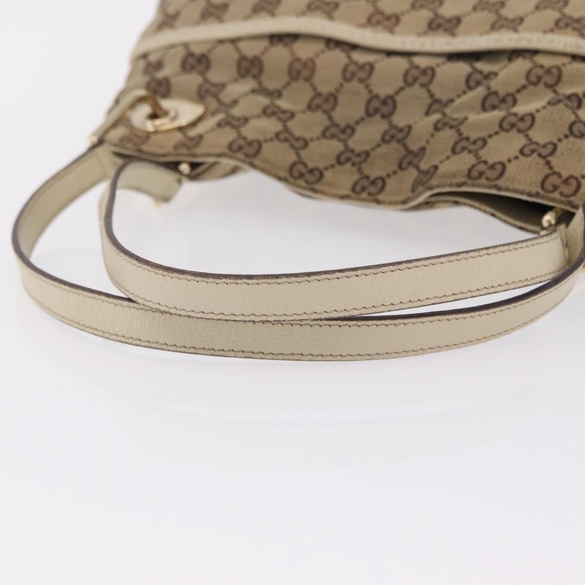 GUCCI GG Canvas Tote Bag Beige Gold 121023 Auth BA16377