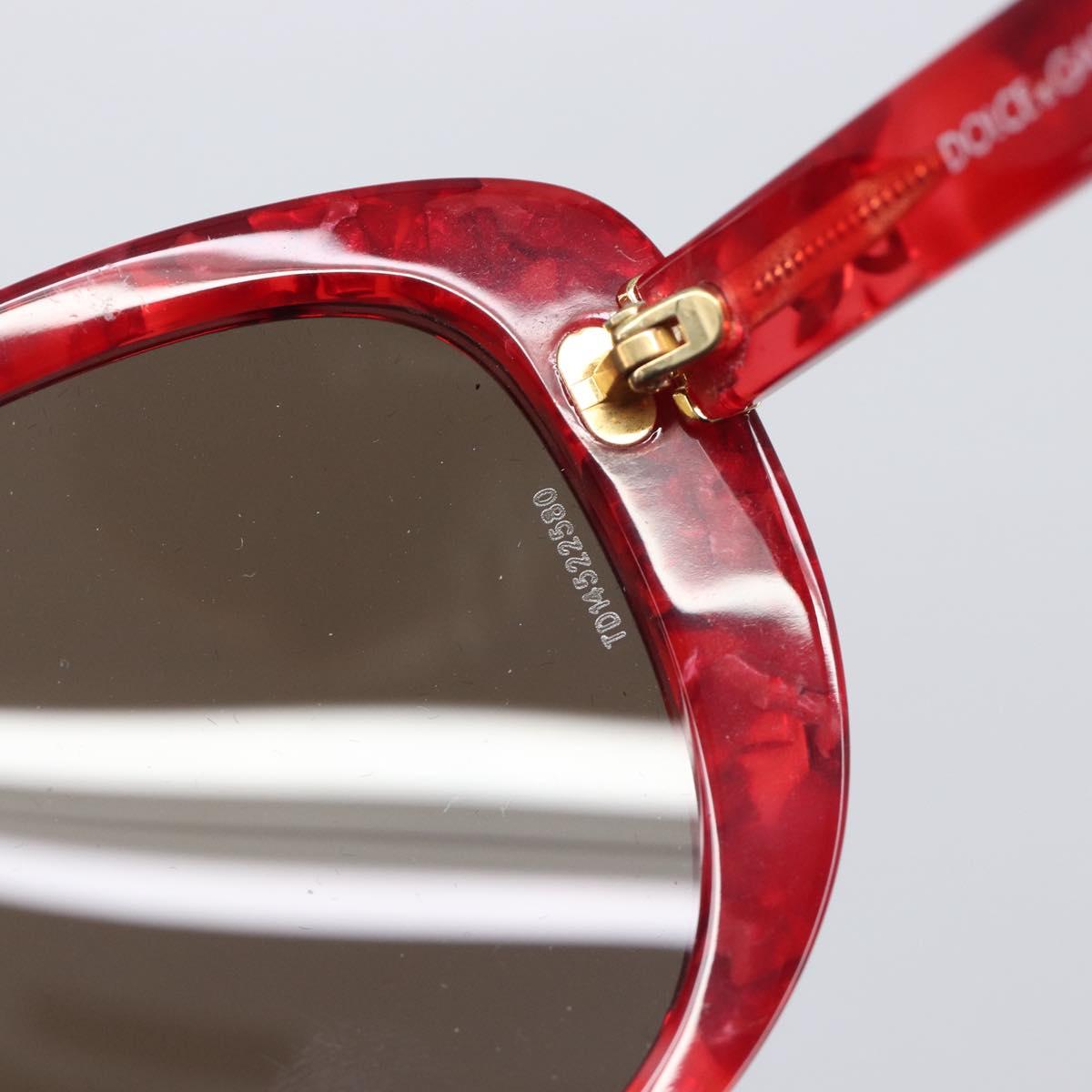 Dolce & Gabbana Sunglasses Plastic Red Gold Auth BA16382V