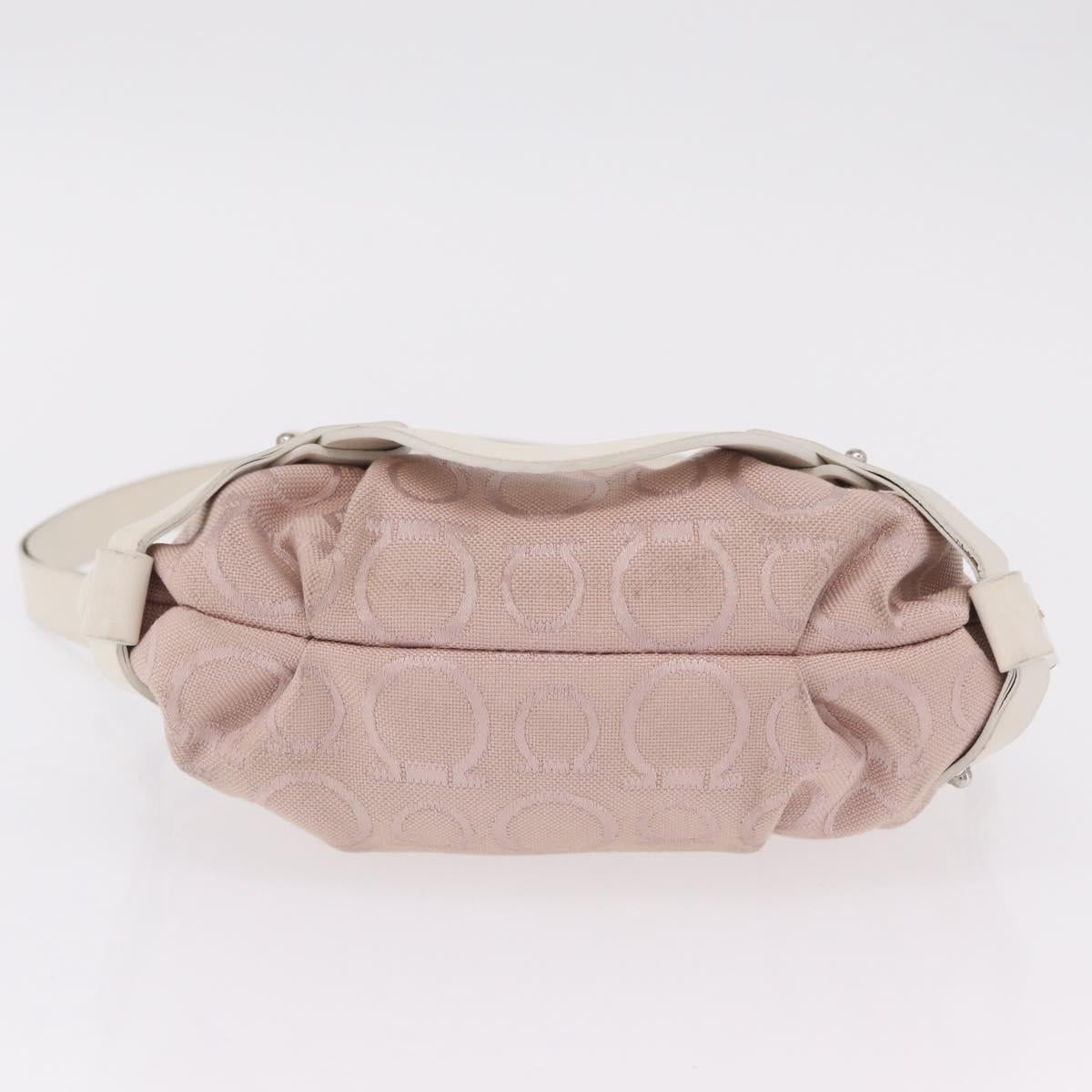 Salvatore Ferragamo Gancini Shoulder Bag Canvas Purple Silver Auth BA16384