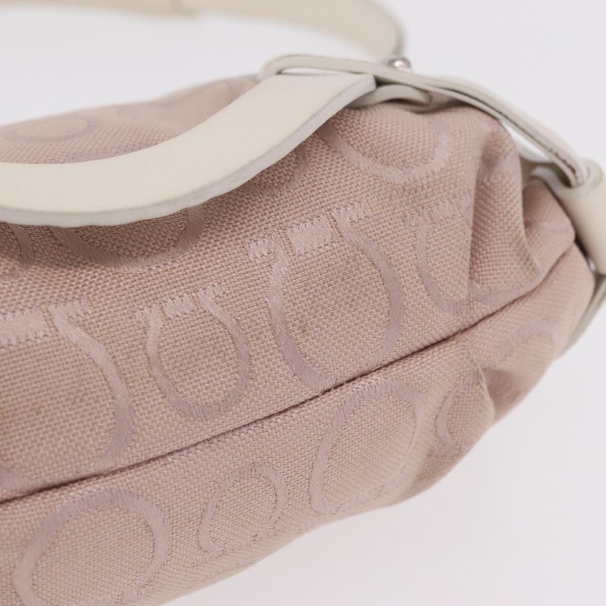 Salvatore Ferragamo Gancini Shoulder Bag Canvas Purple Silver Auth BA16384