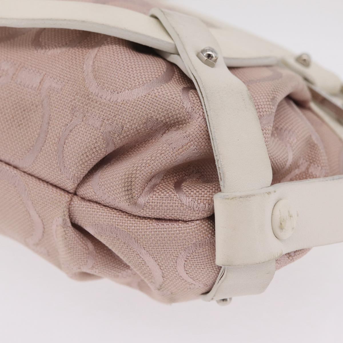 Salvatore Ferragamo Gancini Shoulder Bag Canvas Purple Silver Auth BA16384