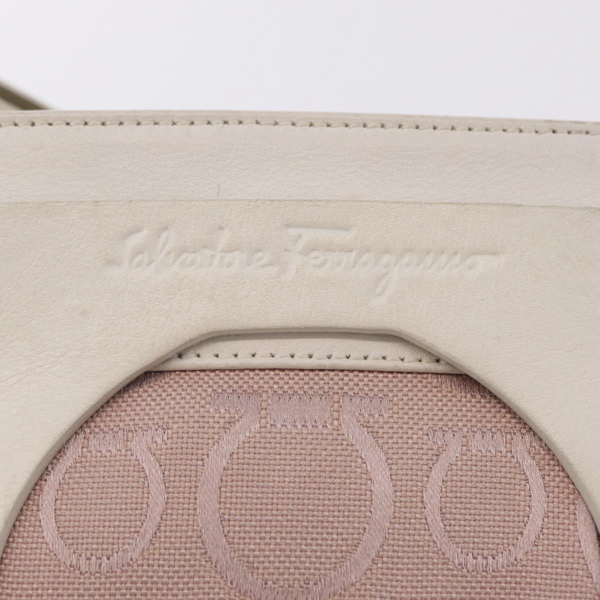 Salvatore Ferragamo Gancini Shoulder Bag Canvas Purple Silver Auth BA16384