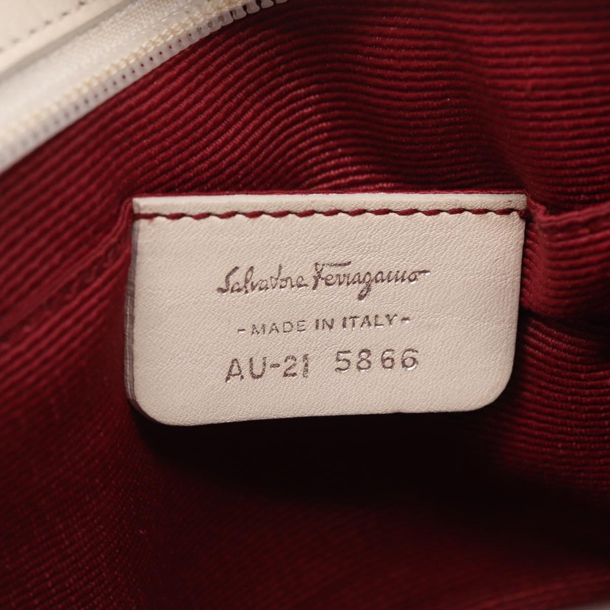 Salvatore Ferragamo Gancini Shoulder Bag Canvas Purple Silver Auth BA16384
