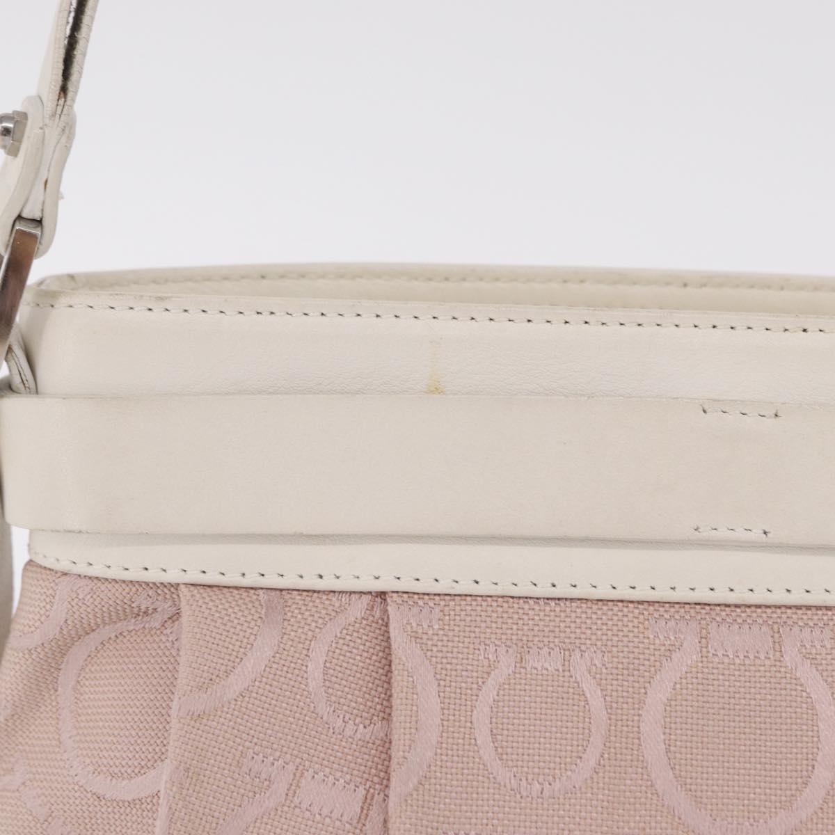 Salvatore Ferragamo Gancini Shoulder Bag Canvas Purple Silver Auth BA16384