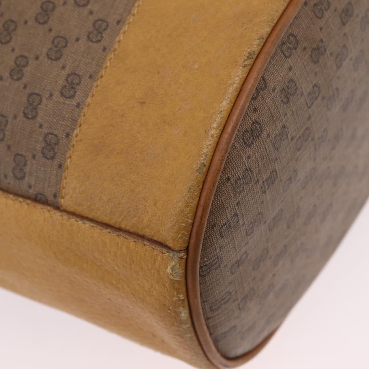 GUCCI Micro GG Supreme Shoulder Bag PVC Beige Gold 001 084 0850 Auth BA16402