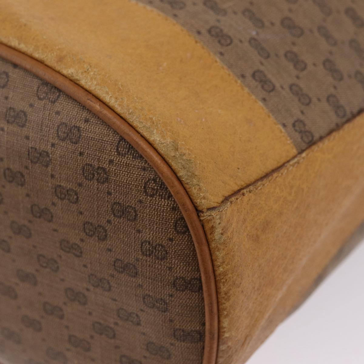 GUCCI Micro GG Supreme Shoulder Bag PVC Beige Gold 001 084 0850 Auth BA16402