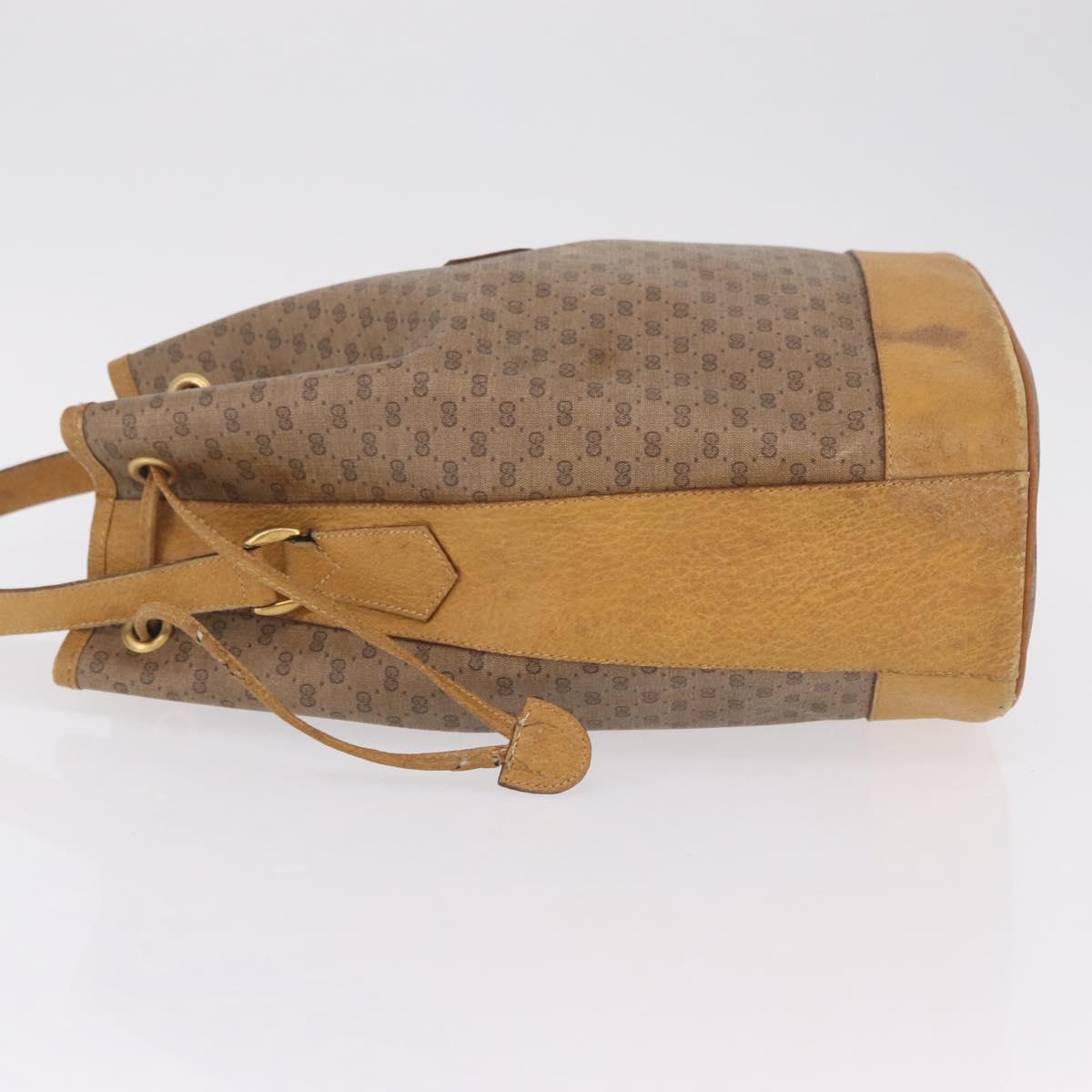 GUCCI Micro GG Supreme Shoulder Bag PVC Beige Gold 001 084 0850 Auth BA16402