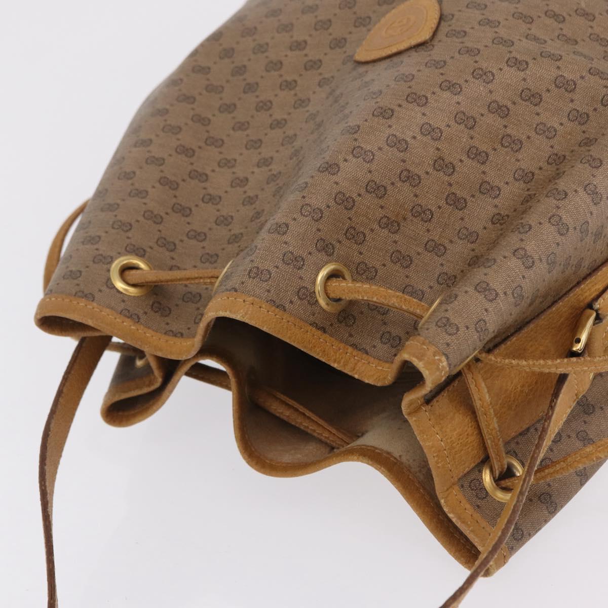 GUCCI Micro GG Supreme Shoulder Bag PVC Beige Gold 001 084 0850 Auth BA16402