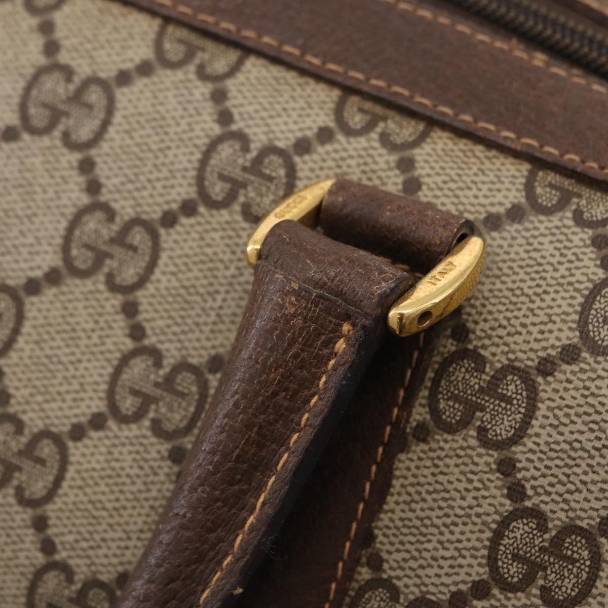 GUCCI GG Supreme Web Sherry Line Hand Bag PVC Beige Gold 40 02 007 Auth BA16404