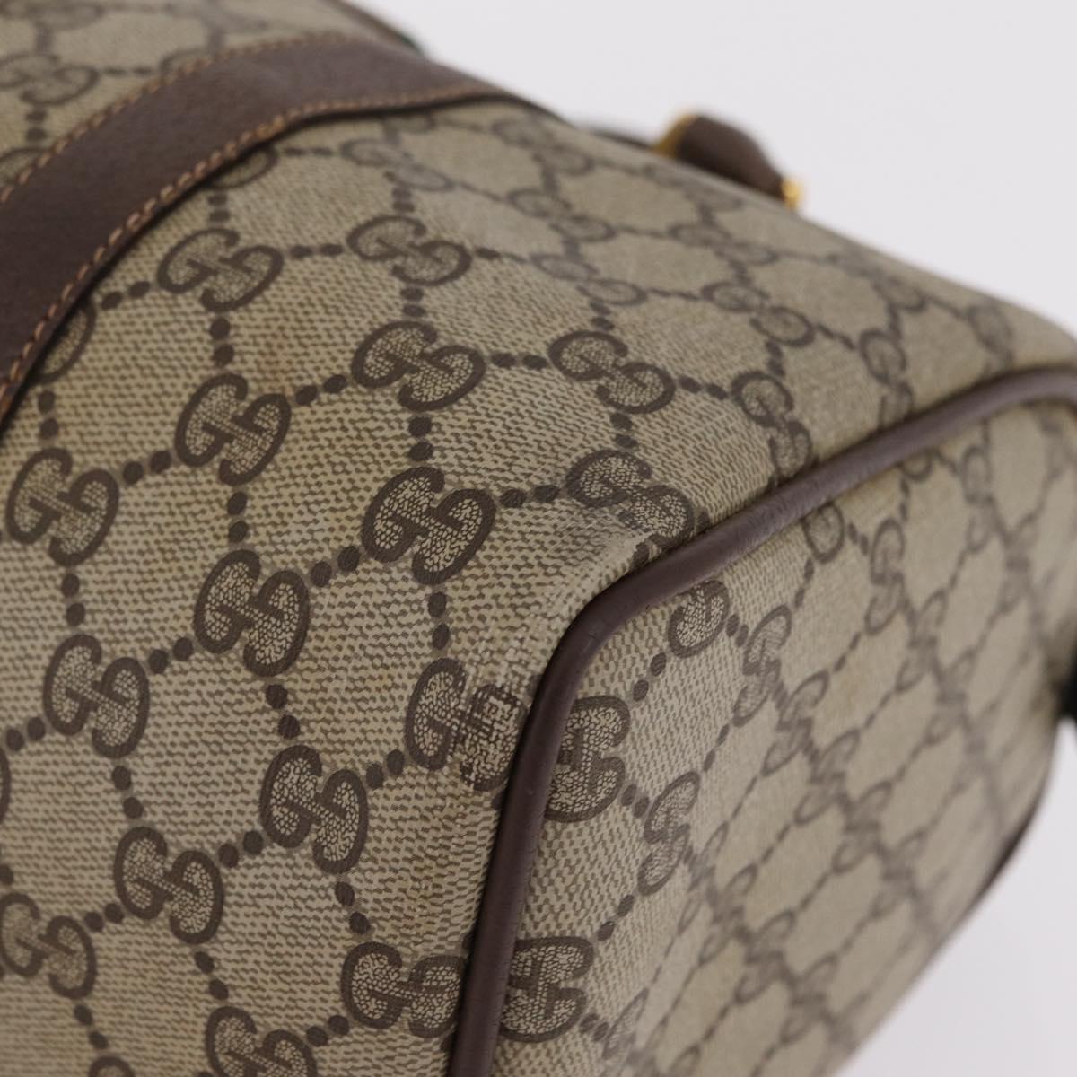 GUCCI GG Supreme Web Sherry Line Hand Bag PVC Beige Gold 40 02 007 Auth BA16404