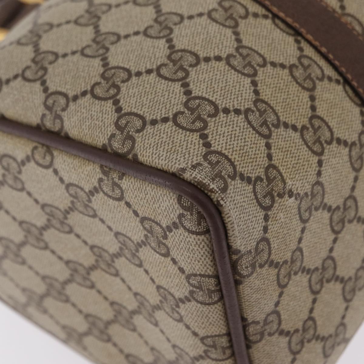GUCCI GG Supreme Web Sherry Line Hand Bag PVC Beige Gold 40 02 007 Auth BA16404