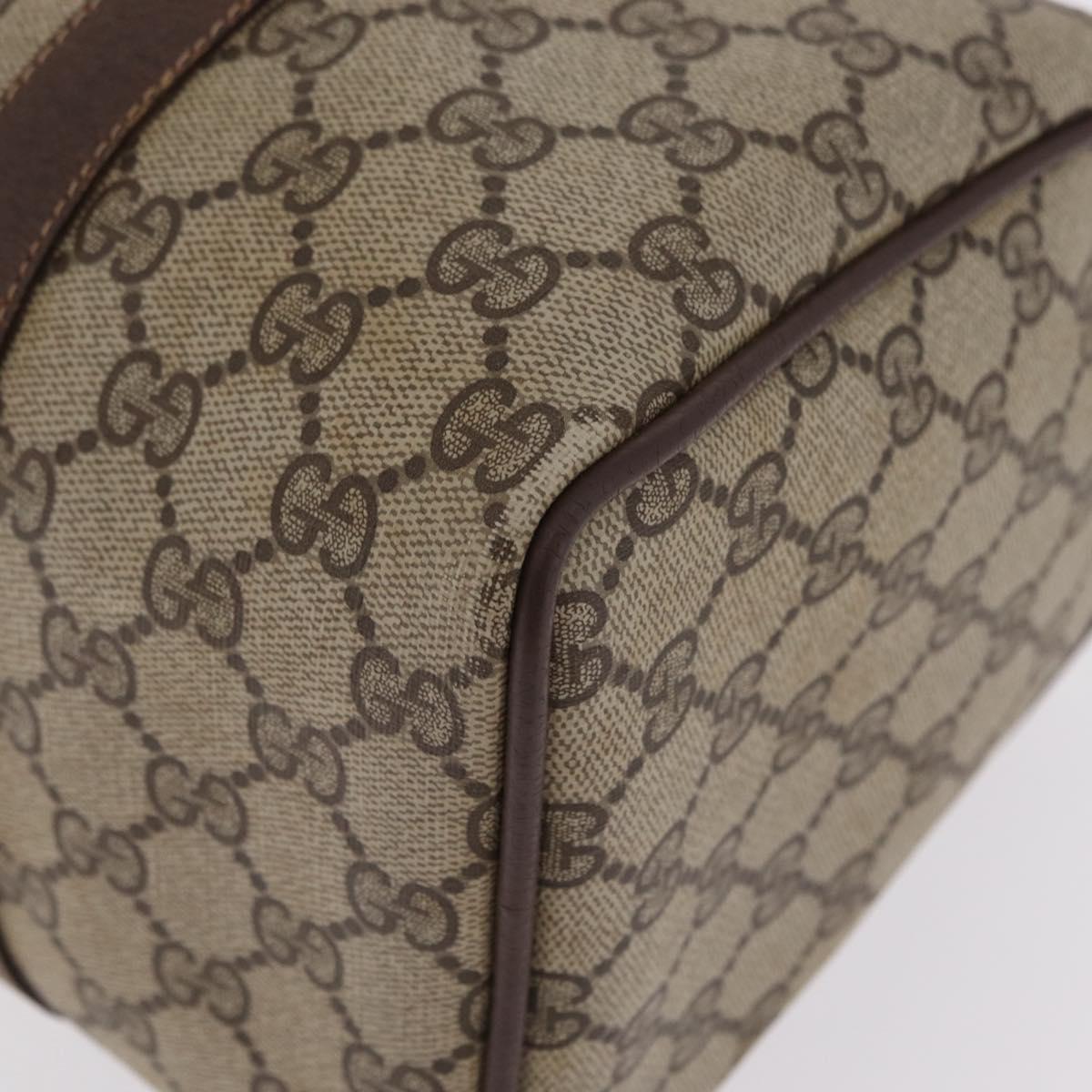 GUCCI GG Supreme Web Sherry Line Hand Bag PVC Beige Gold 40 02 007 Auth BA16404