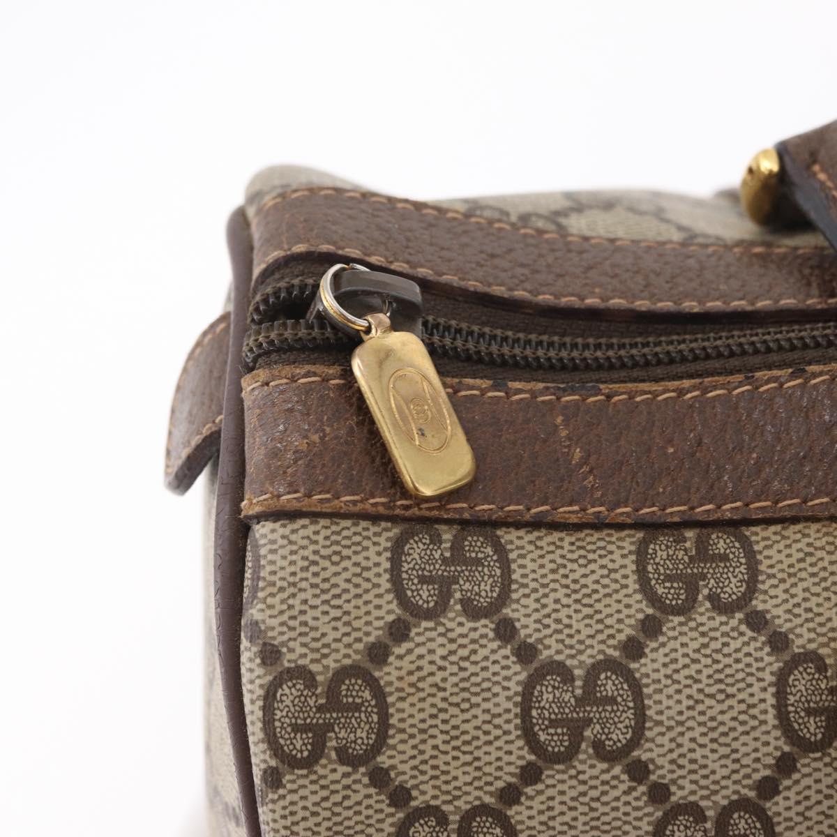 GUCCI GG Supreme Web Sherry Line Hand Bag PVC Beige Gold 40 02 007 Auth BA16404