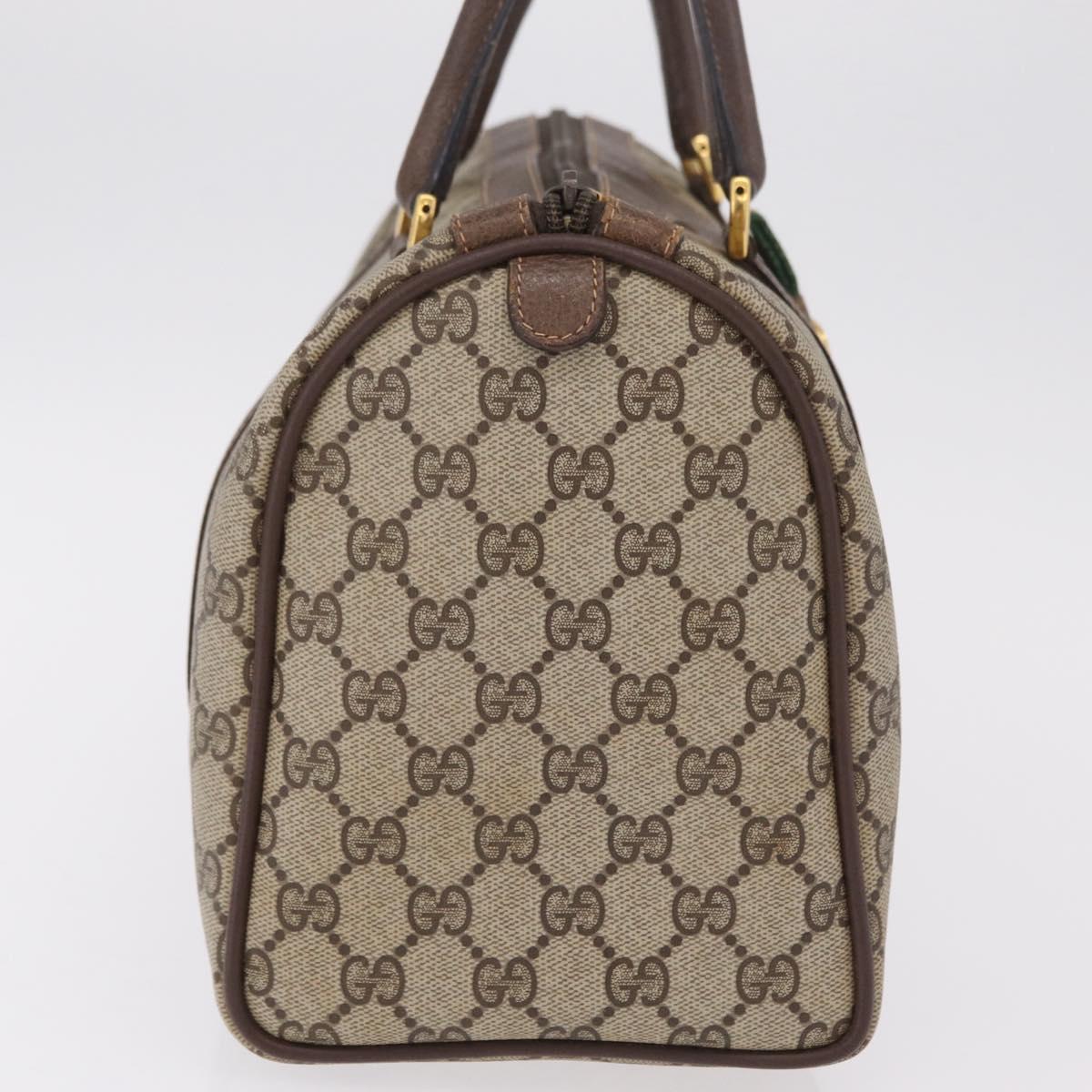 GUCCI GG Supreme Web Sherry Line Hand Bag PVC Beige Gold 40 02 007 Auth BA16404