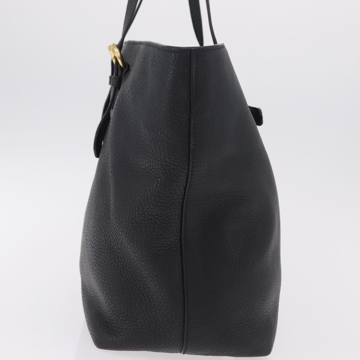 Miu Miu Tote Bag Leather 2way Black Gold Auth BA16407A