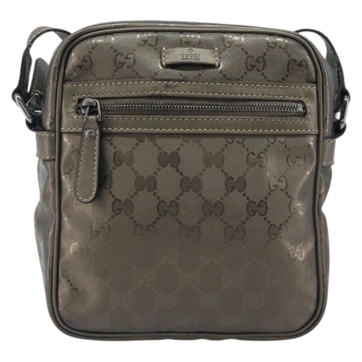 GUCCI GG implementation Shoulder Bag PVC Champagne Gold 233268 Auth BA16408