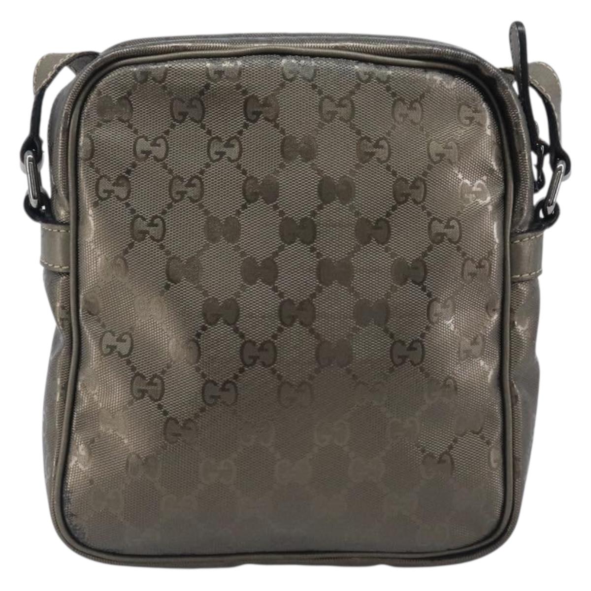 GUCCI GG implementation Shoulder Bag PVC Champagne Gold 233268 Auth BA16408