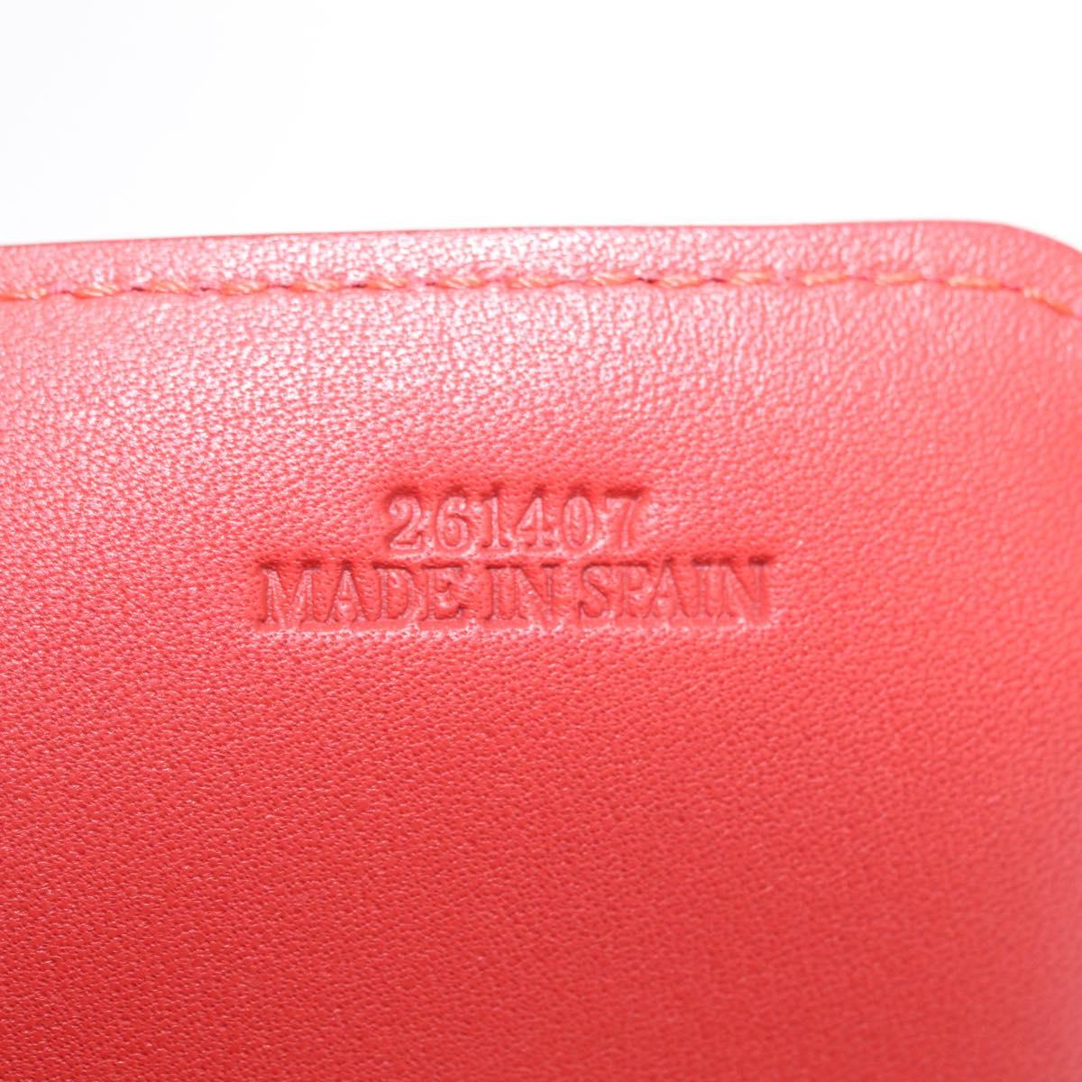LOEWE Tote Bag Leather Red Silver Auth BA16409A
