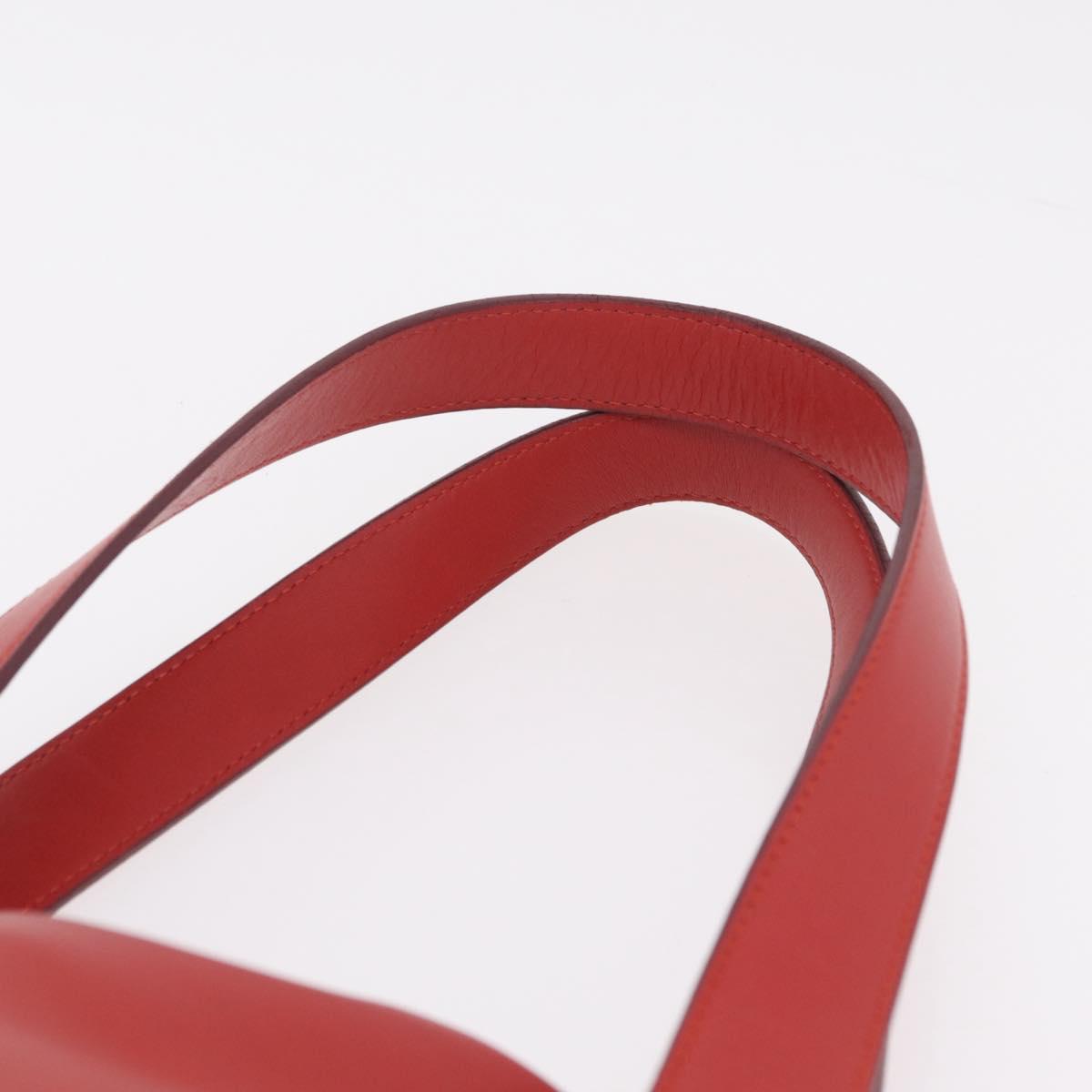 LOEWE Tote Bag Leather Red Silver Auth BA16409A