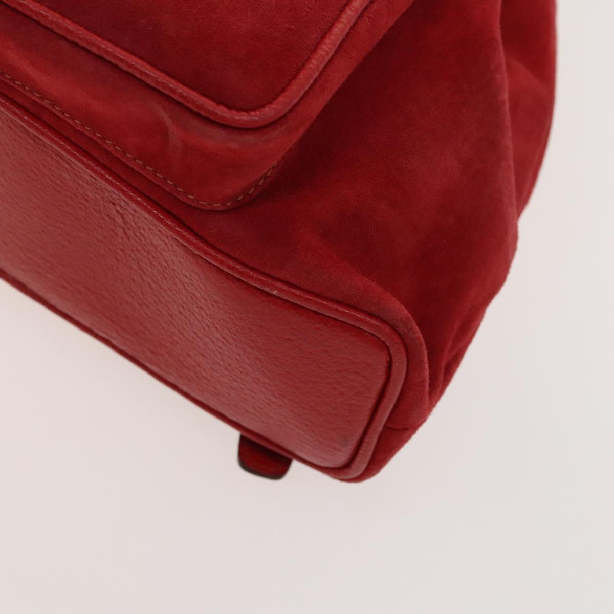 GUCCI Bamboo Backpack Suede Outlet Red 003 8030 3444 Auth BA1641