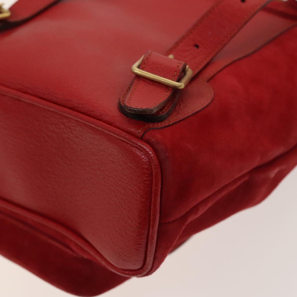 GUCCI Bamboo Backpack Suede Outlet Red 003 8030 3444 Auth BA1641