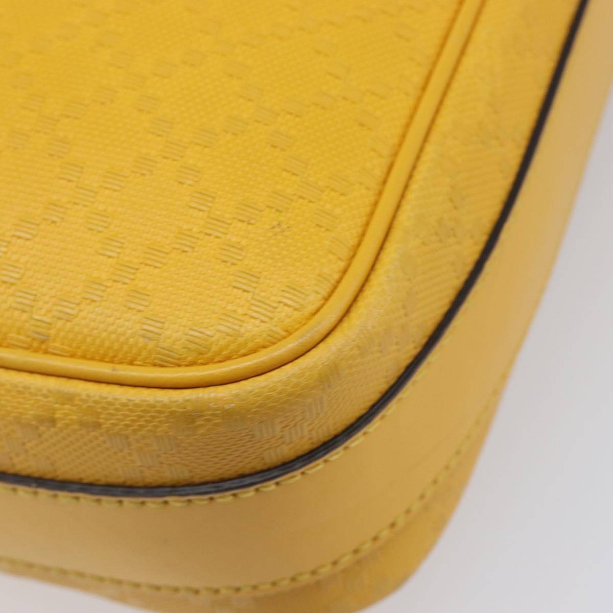 GUCCI Diamante Shoulder Bag Leather Yellow Gold 201448 Auth BA16419A