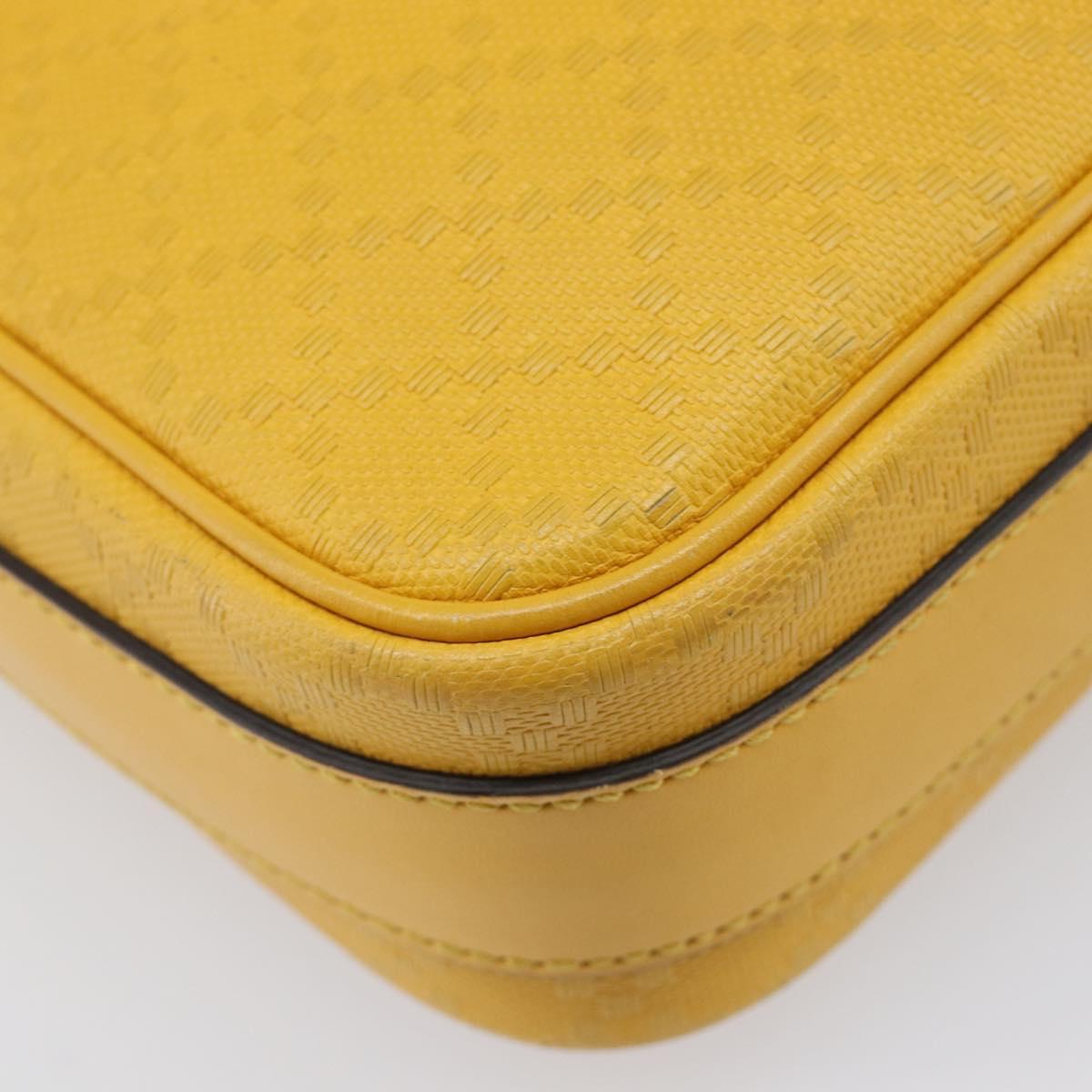 GUCCI Diamante Shoulder Bag Leather Yellow Gold 201448 Auth BA16419A
