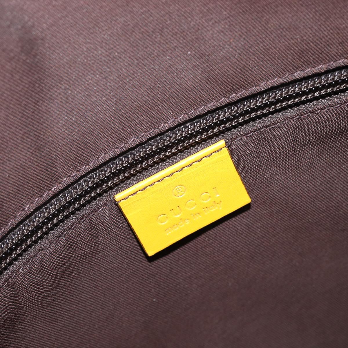 GUCCI Diamante Shoulder Bag Leather Yellow Gold 201448 Auth BA16419A