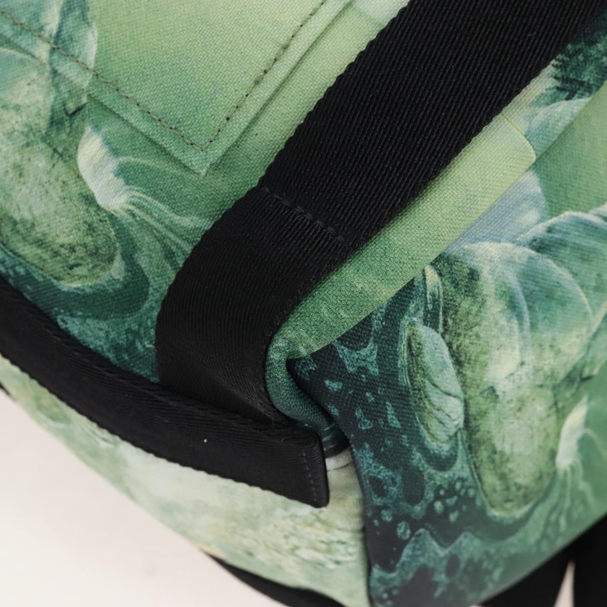 Valentino Backpack Nylon Green Silver Auth BA16427V
