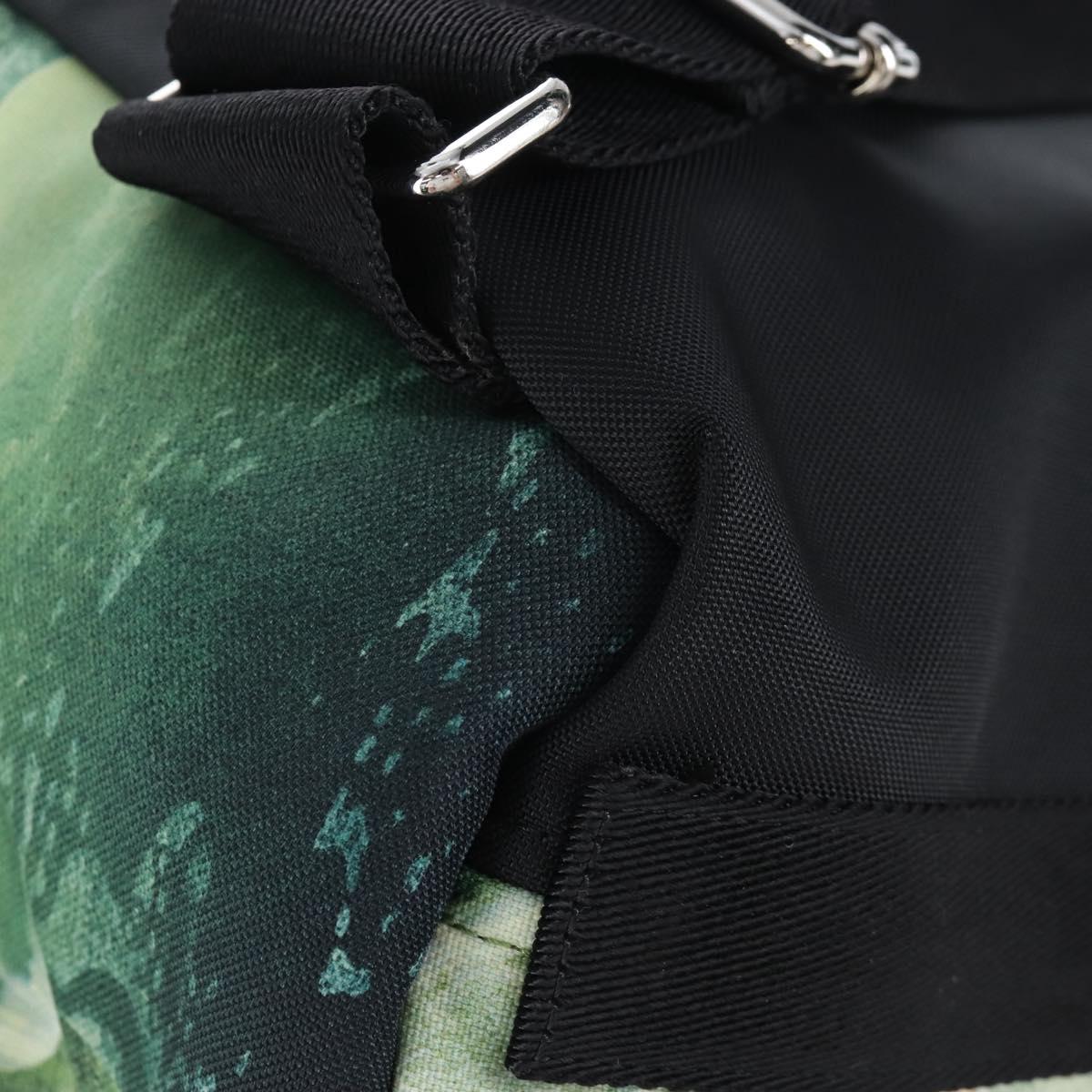 Valentino Backpack Nylon Green Silver Auth BA16427V