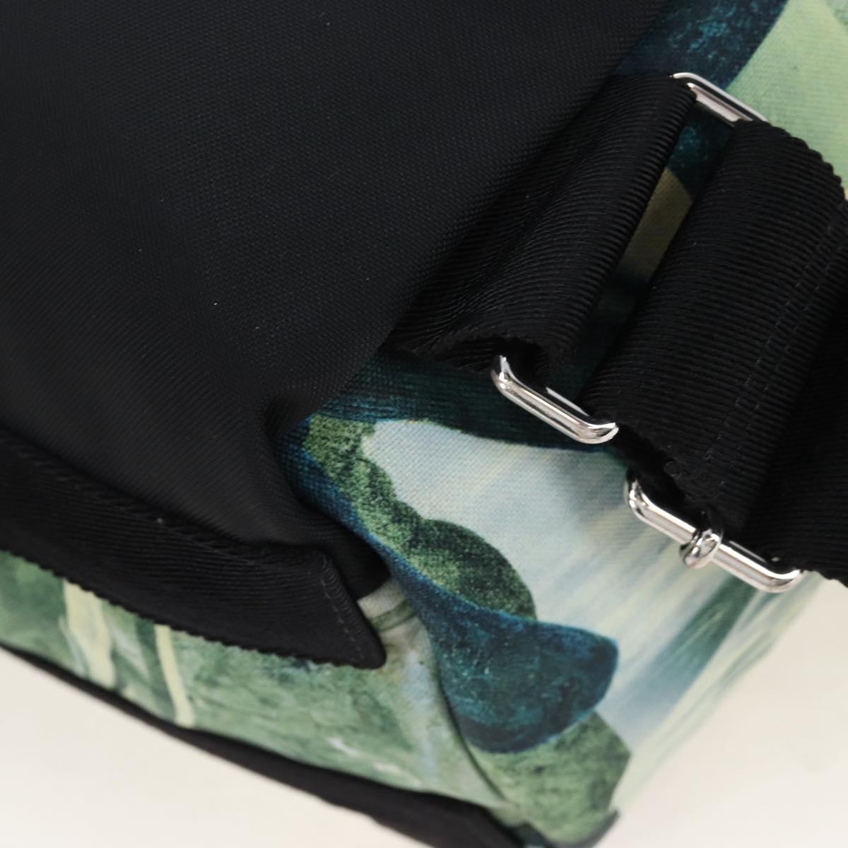 Valentino Backpack Nylon Green Silver Auth BA16427V