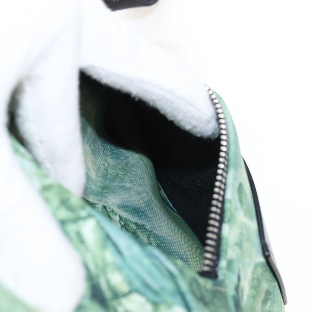 Valentino Backpack Nylon Green Silver Auth BA16427V