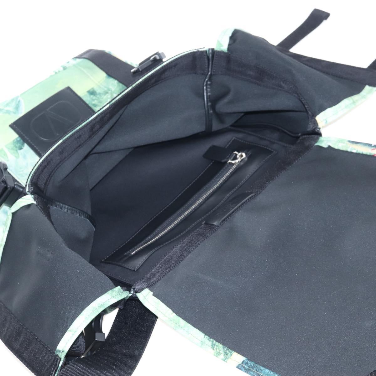 Valentino Backpack Nylon Green Silver Auth BA16427V