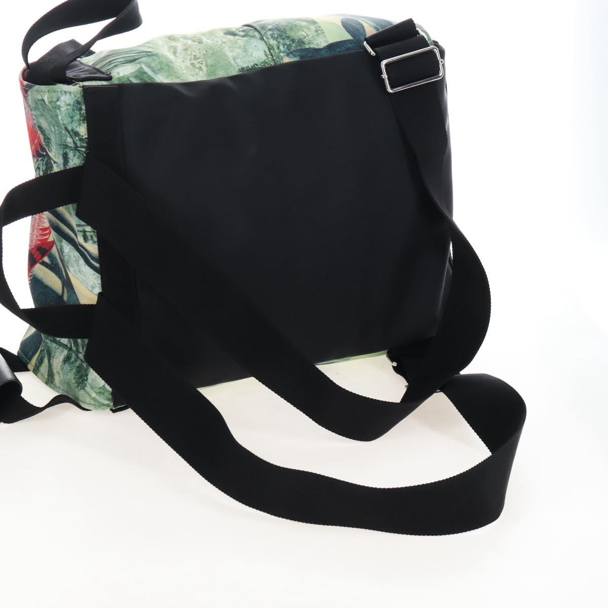 Valentino Backpack Nylon Green Silver Auth BA16427V