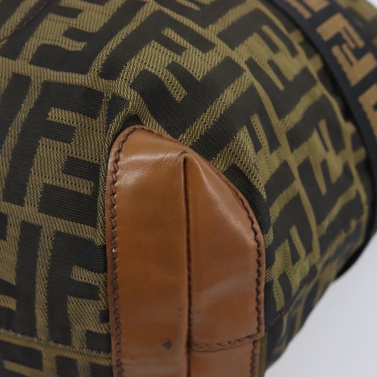 FENDI Zucca Canvas Hand Bag Black Brown 8BH143 Auth BA16429