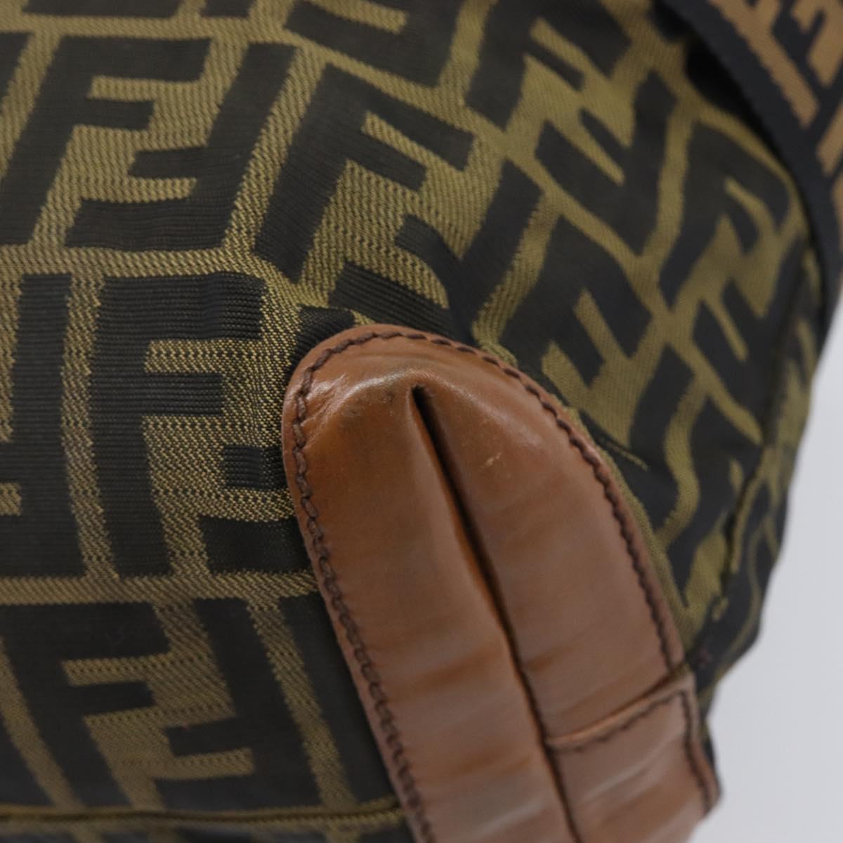 FENDI Zucca Canvas Hand Bag Black Brown 8BH143 Auth BA16429