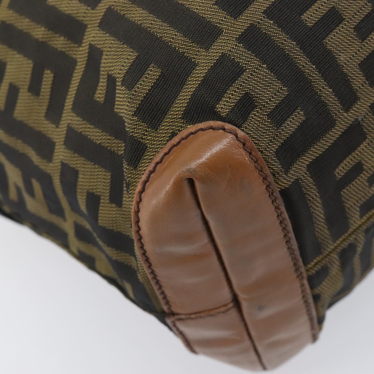 FENDI Zucca Canvas Hand Bag Black Brown 8BH143 Auth BA16429