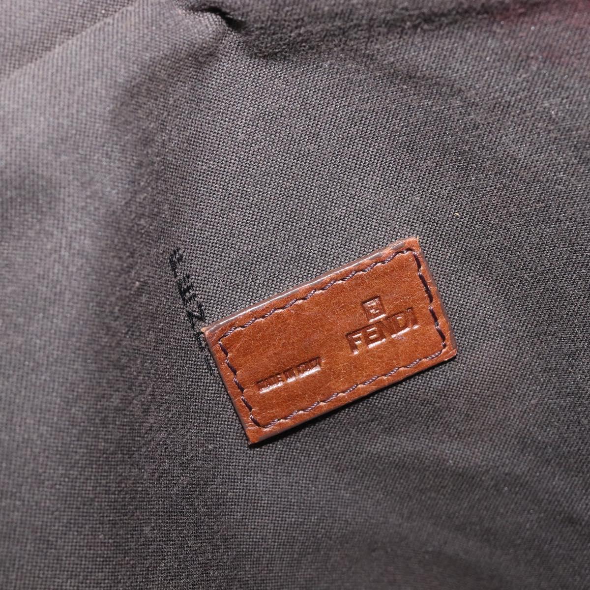 FENDI Zucca Canvas Hand Bag Black Brown 8BH143 Auth BA16429