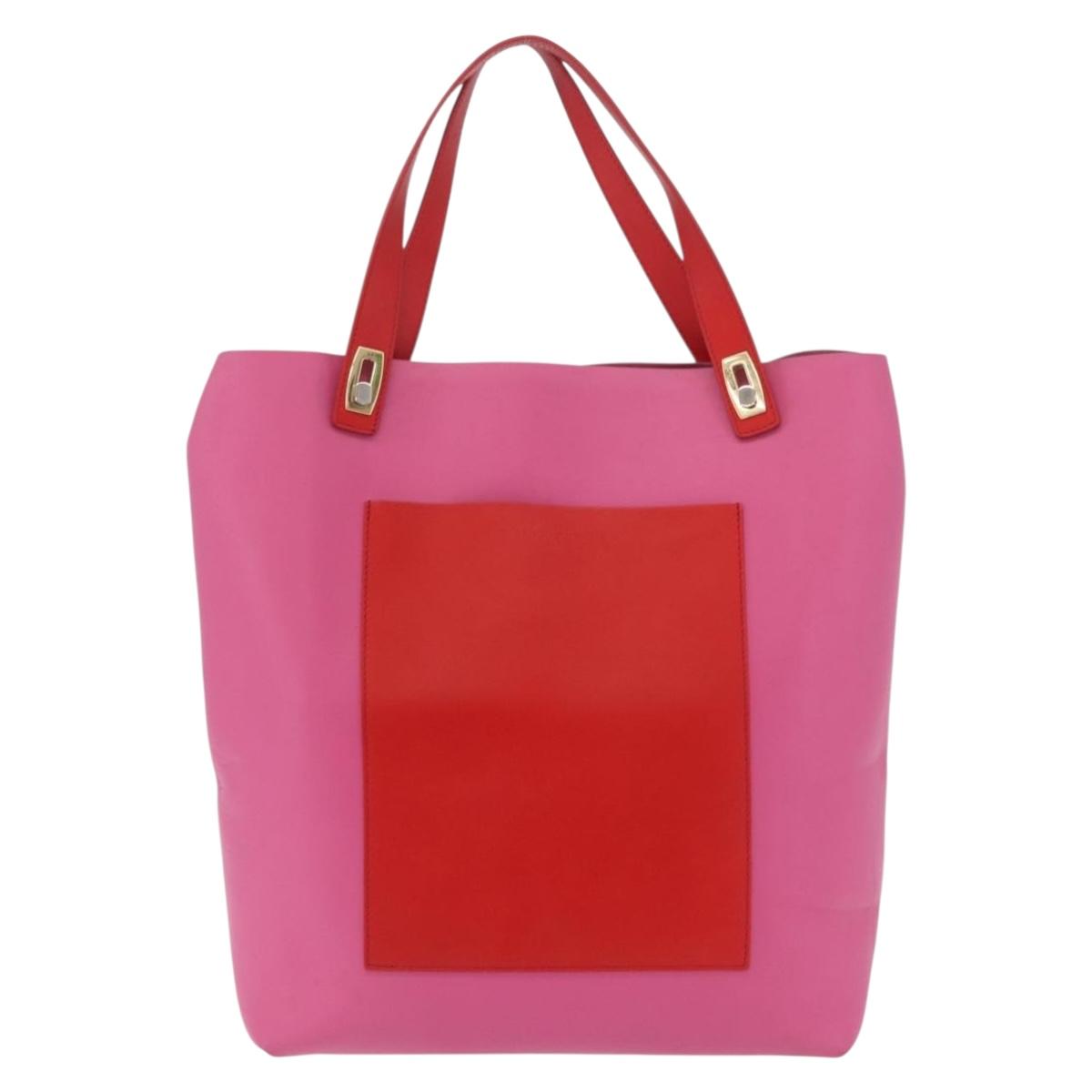 Balenciaga Tote Bag Leather Pink Red 292525 Auth BA16430A