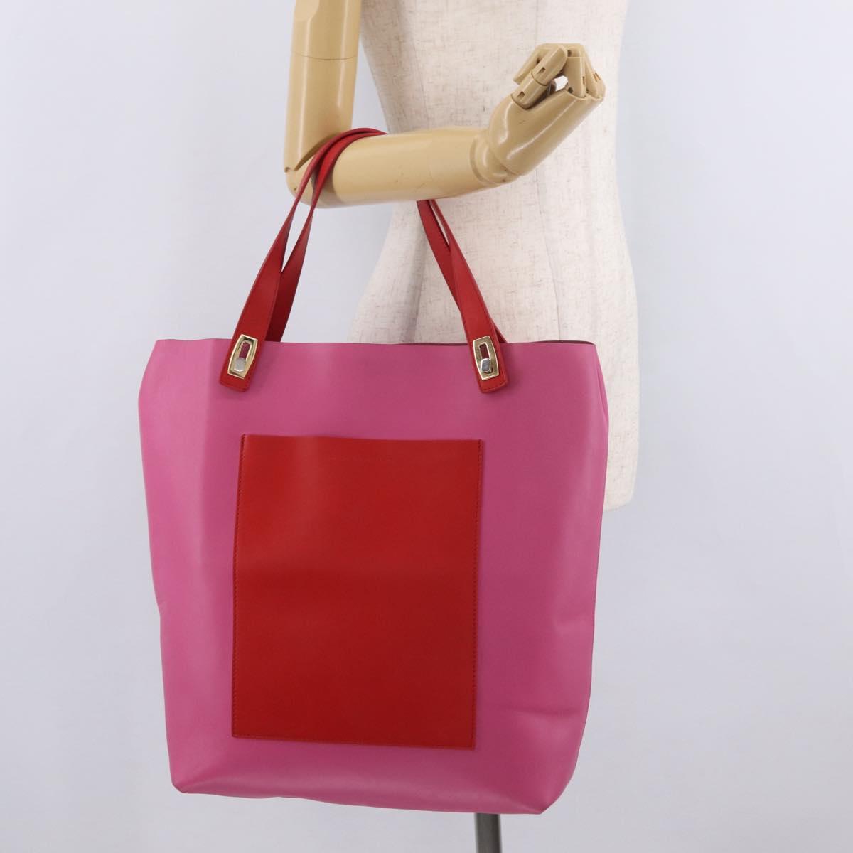 Balenciaga Tote Bag Leather Pink Red 292525 Auth BA16430A