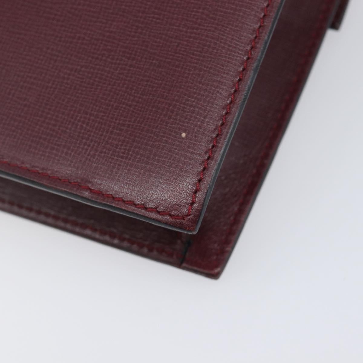 Cartier Must Line Shoulder Bag Leather Bordeaux Gold Auth BA16433