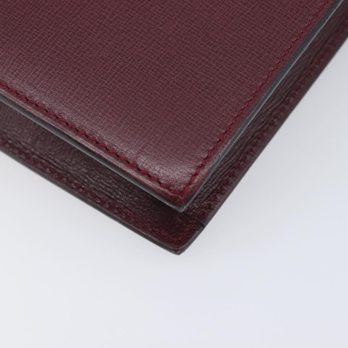 Cartier Must Line Shoulder Bag Leather Bordeaux Gold Auth BA16433