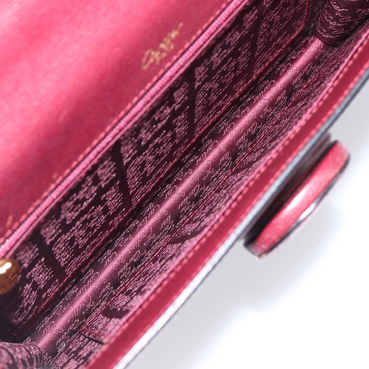 Cartier Must Line Shoulder Bag Leather Bordeaux Gold Auth BA16433