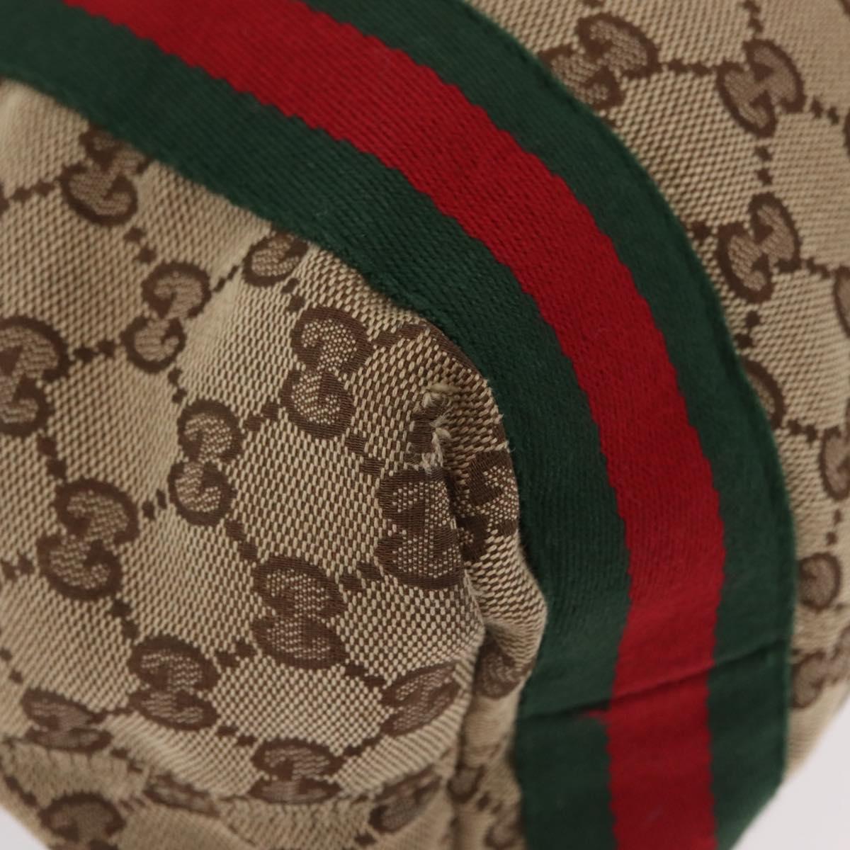 GUCCI GG Canvas Web Sherry Line Tote Bag Beige 189669 Auth BA16449