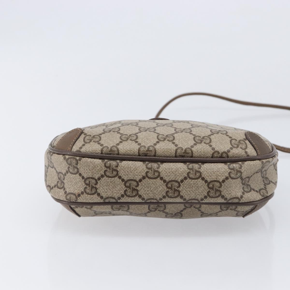 GUCCI GG Supreme Web Sherry Line Bag PVC Beige Gold 89 02 066 Auth BA16454