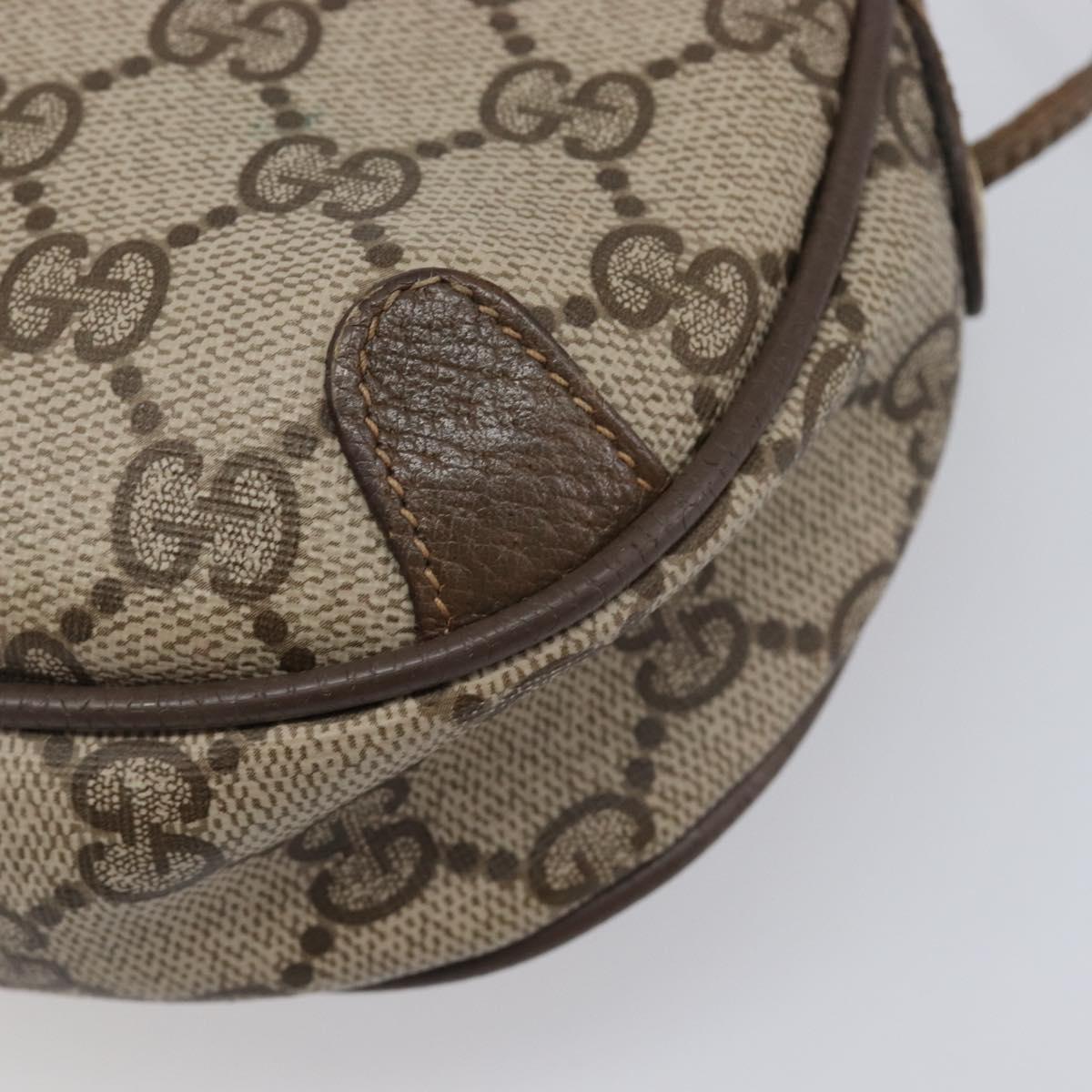 GUCCI GG Supreme Web Sherry Line Bag PVC Beige Gold 89 02 066 Auth BA16454