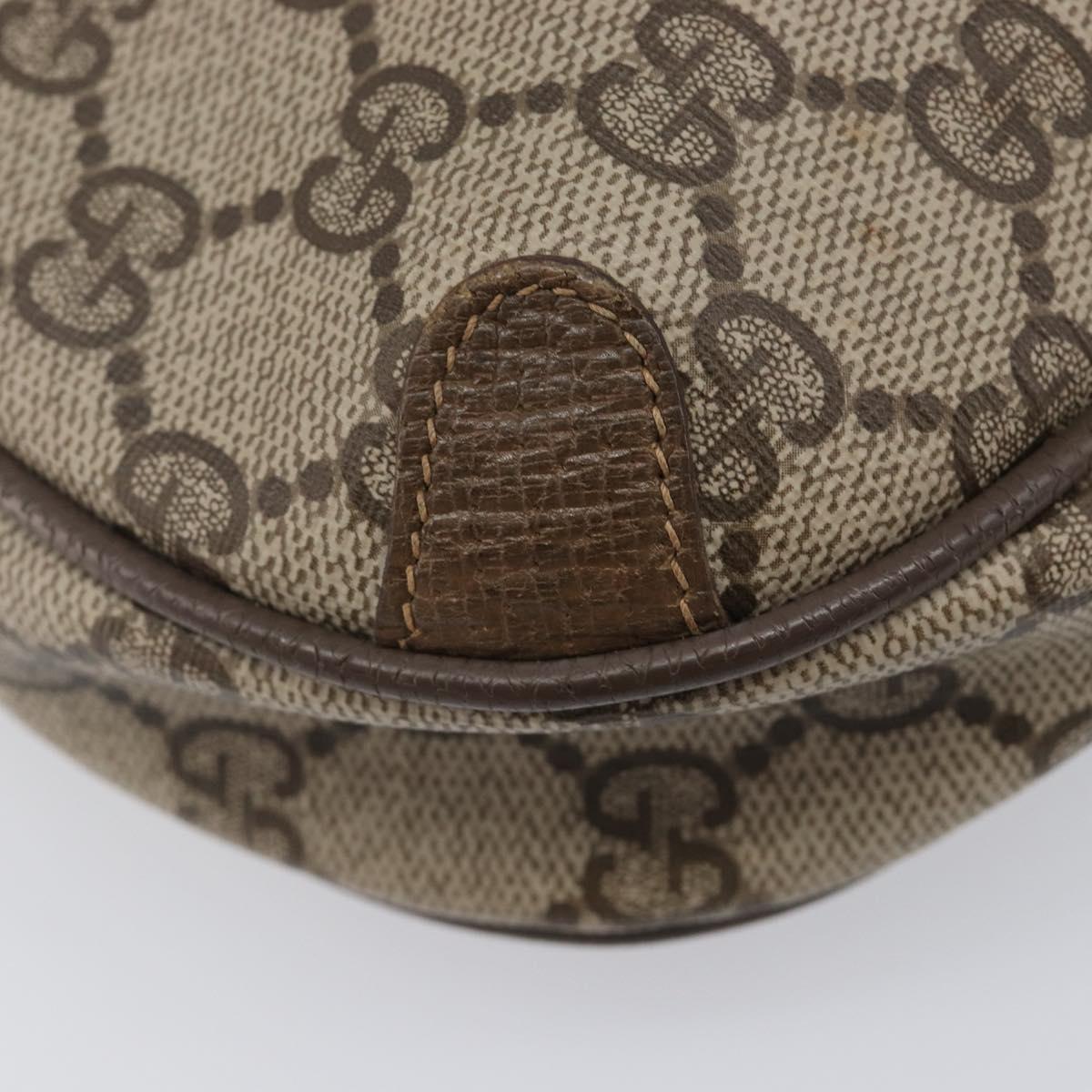 GUCCI GG Supreme Web Sherry Line Bag PVC Beige Gold 89 02 066 Auth BA16454