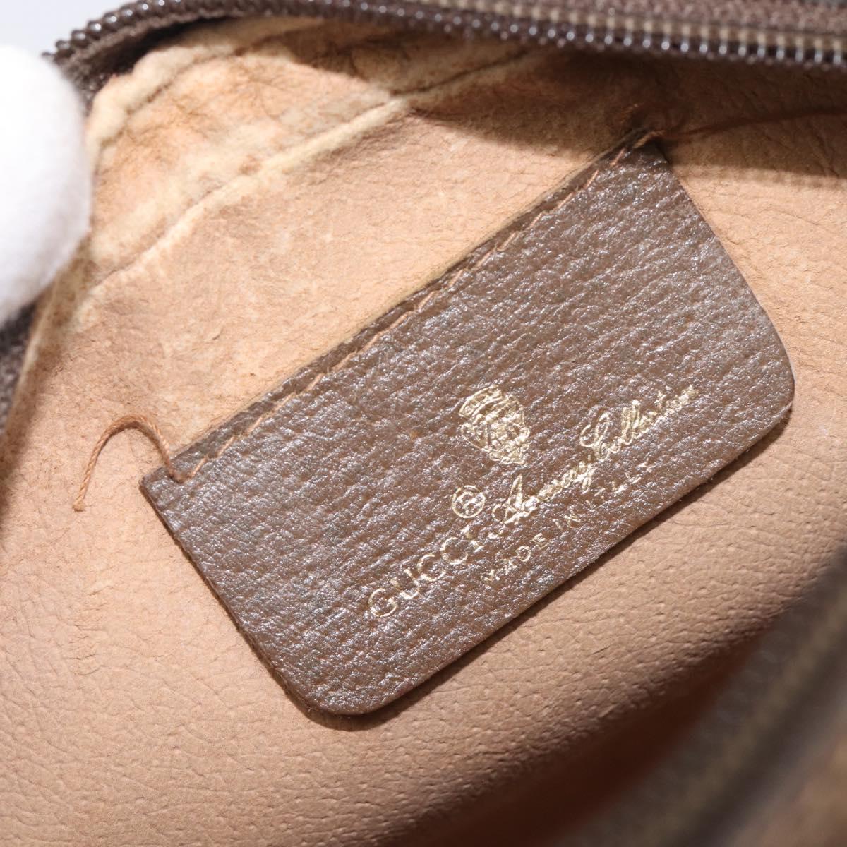 GUCCI GG Supreme Web Sherry Line Bag PVC Beige Gold 89 02 066 Auth BA16454