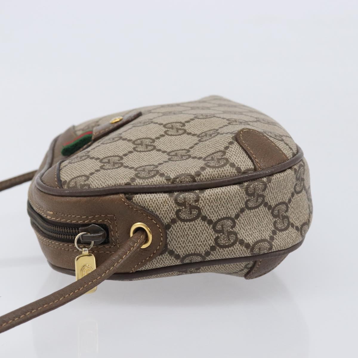 GUCCI GG Supreme Web Sherry Line Bag PVC Beige Gold 89 02 066 Auth BA16454