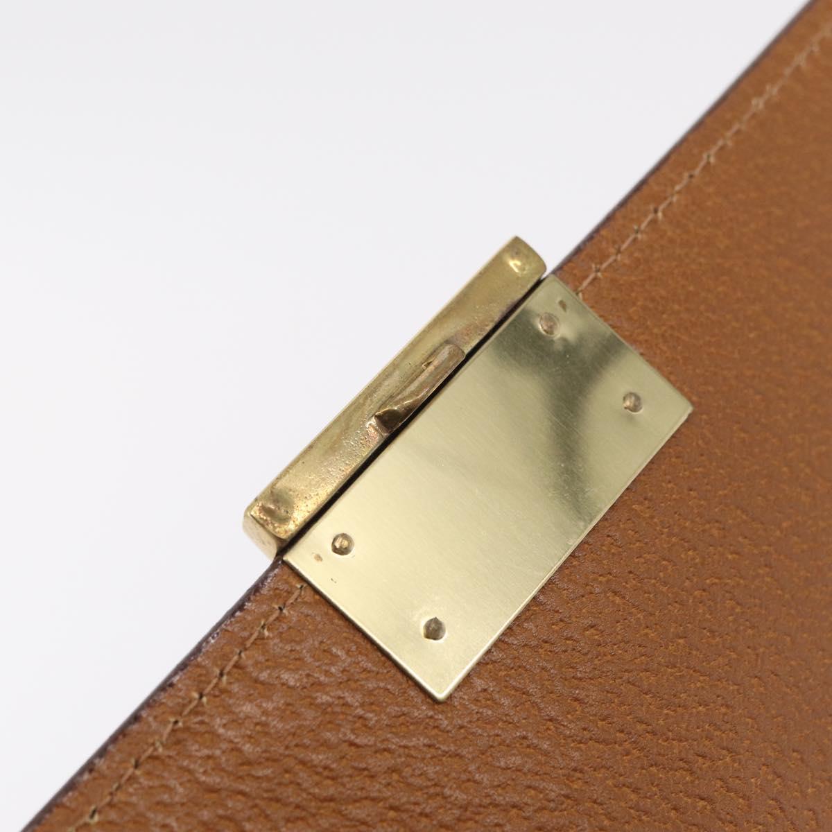 GUCCI GG Supreme Business Bag PVC Leather White Gold Auth BA16459A